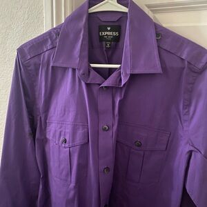 Express Purple MK2 Button-Up Long Sleeve Shirt